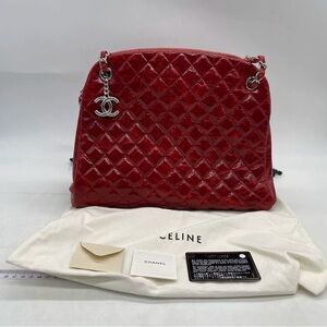 Auth Chanel Red Oil-Waxed Leather Shoulder Bag – Red